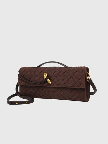 Ciliegia | Pochette in Camoscio Intrecciato di Lusso