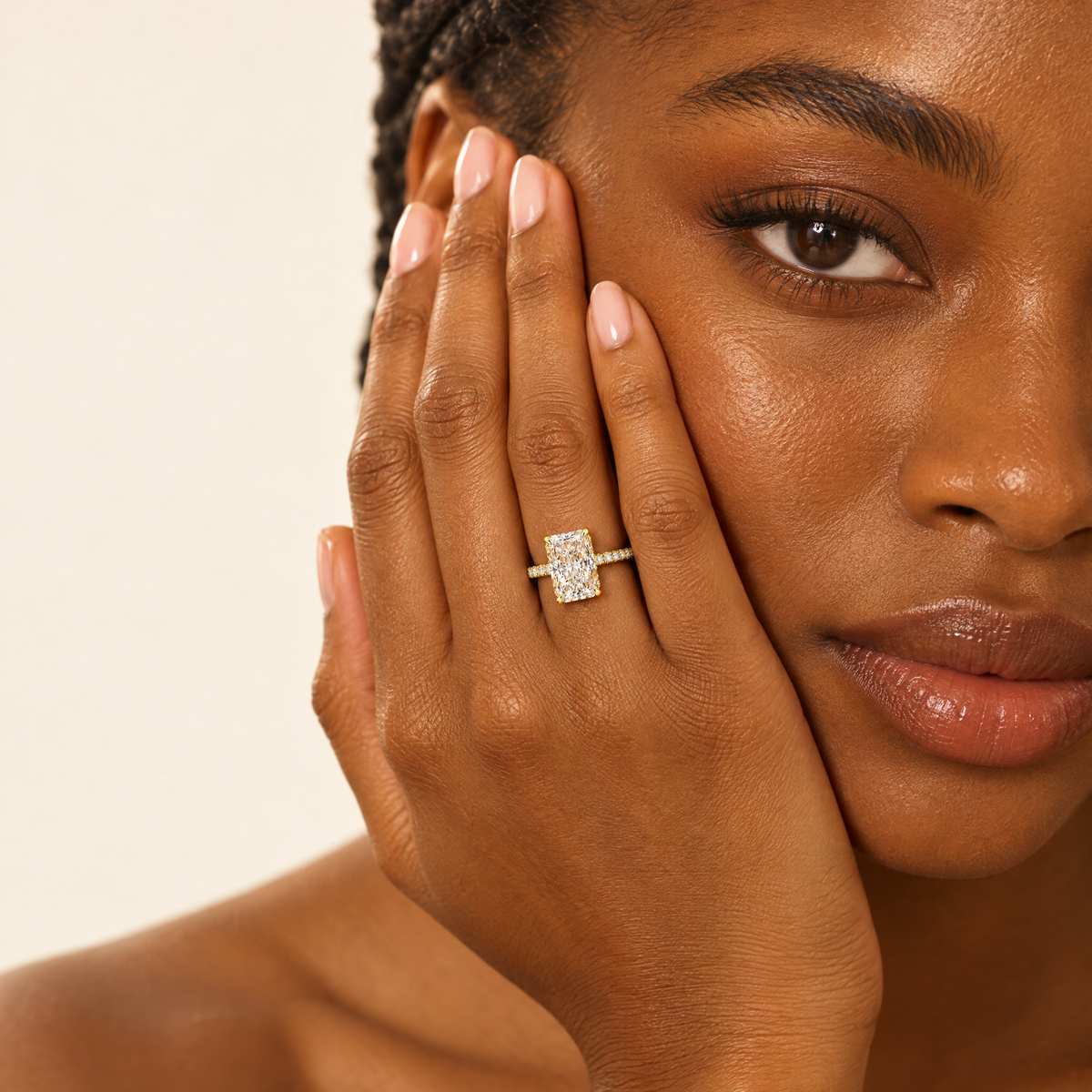 Radiant Pavé Solitaire ring