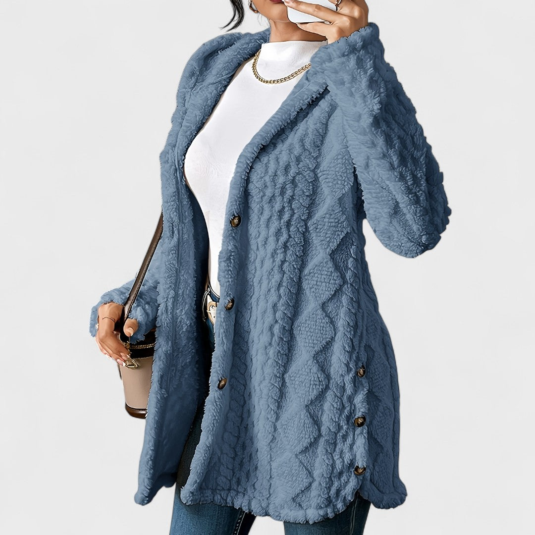 Katerina - Cardigan Cappotto Cappuccio Caldo 