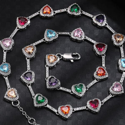 Collana colorata a forma di cuore