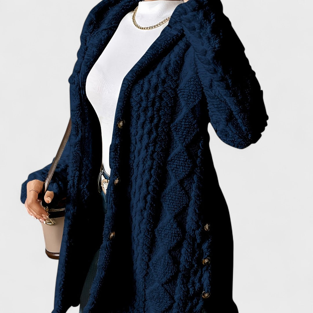 Katerina - Cardigan Cappotto Cappuccio Caldo 