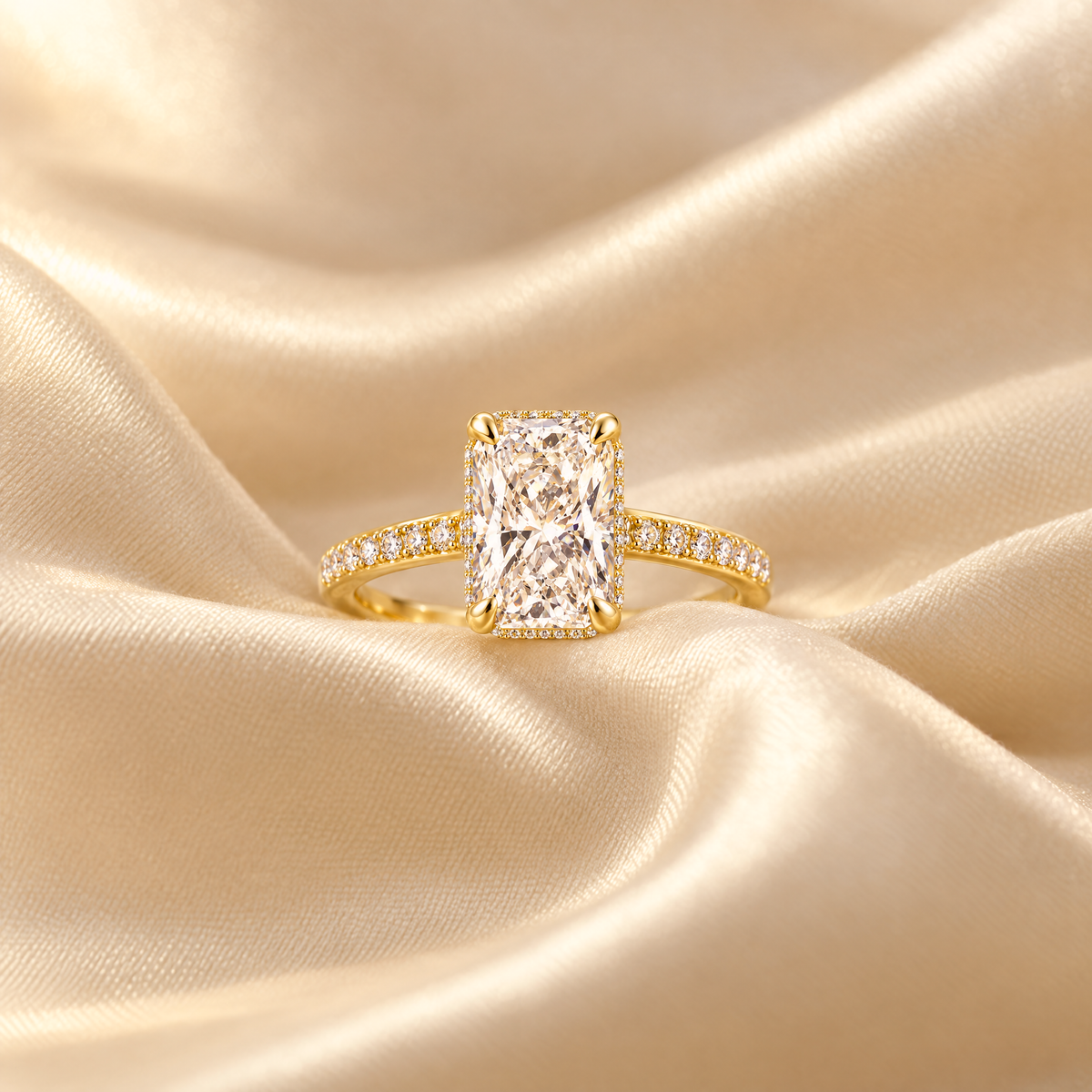 Radiant Pavé Solitaire ring