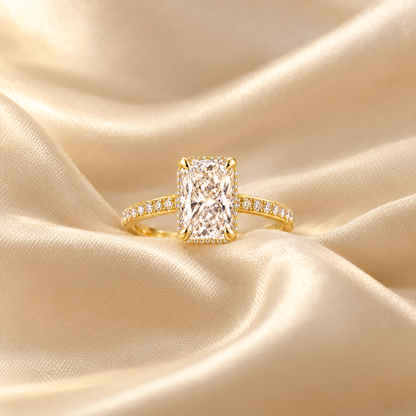 Radiant Pavé Solitaire ring