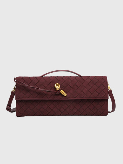 Ciliegia | Pochette in Camoscio Intrecciato di Lusso