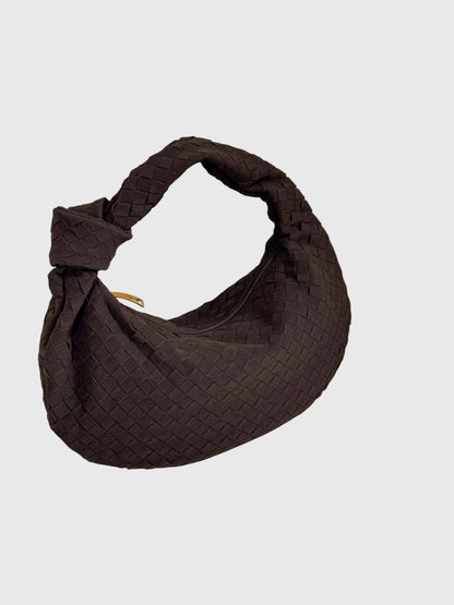 Celeste | Borsa Media In Pelle Scamosciata Intrecciata Con Nodo