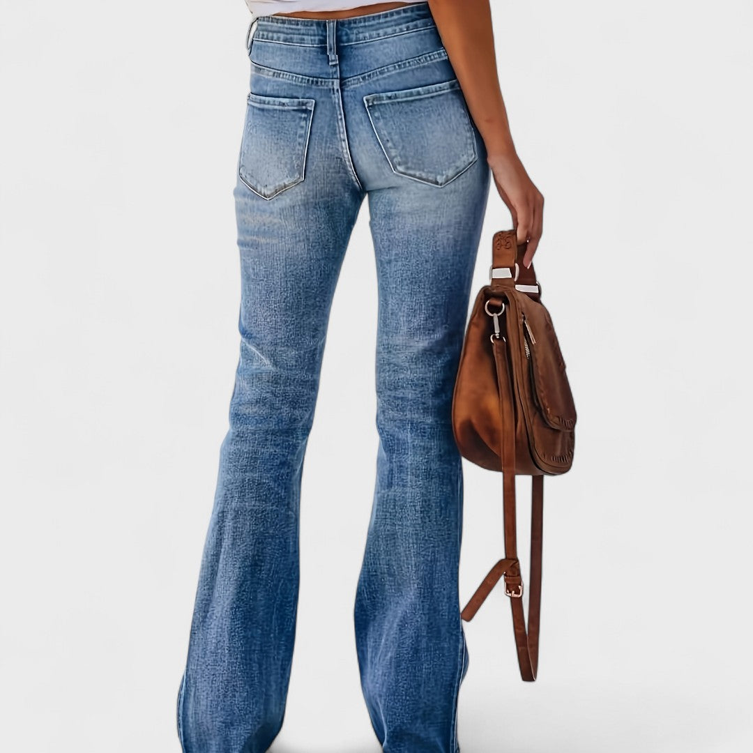Foxa - Jeans Flare Elasticizzati Retro Versatili Casual 