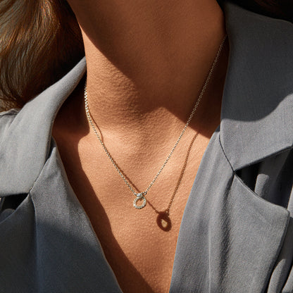 Round Halo Pendant Necklace