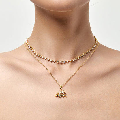 Aquarius Zodiac Necklace