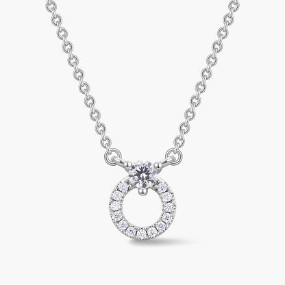 Round Halo Pendant Necklace