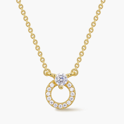 Round Halo Pendant Necklace