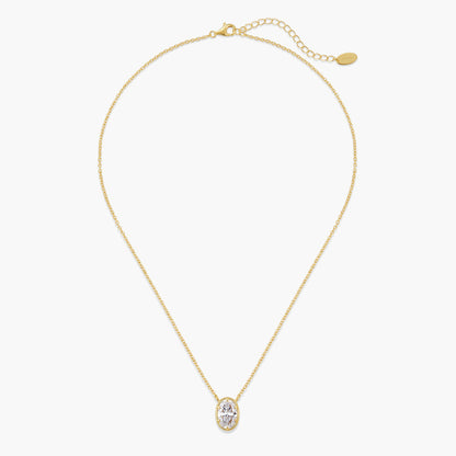 Oval Bezel Pendant Necklace
