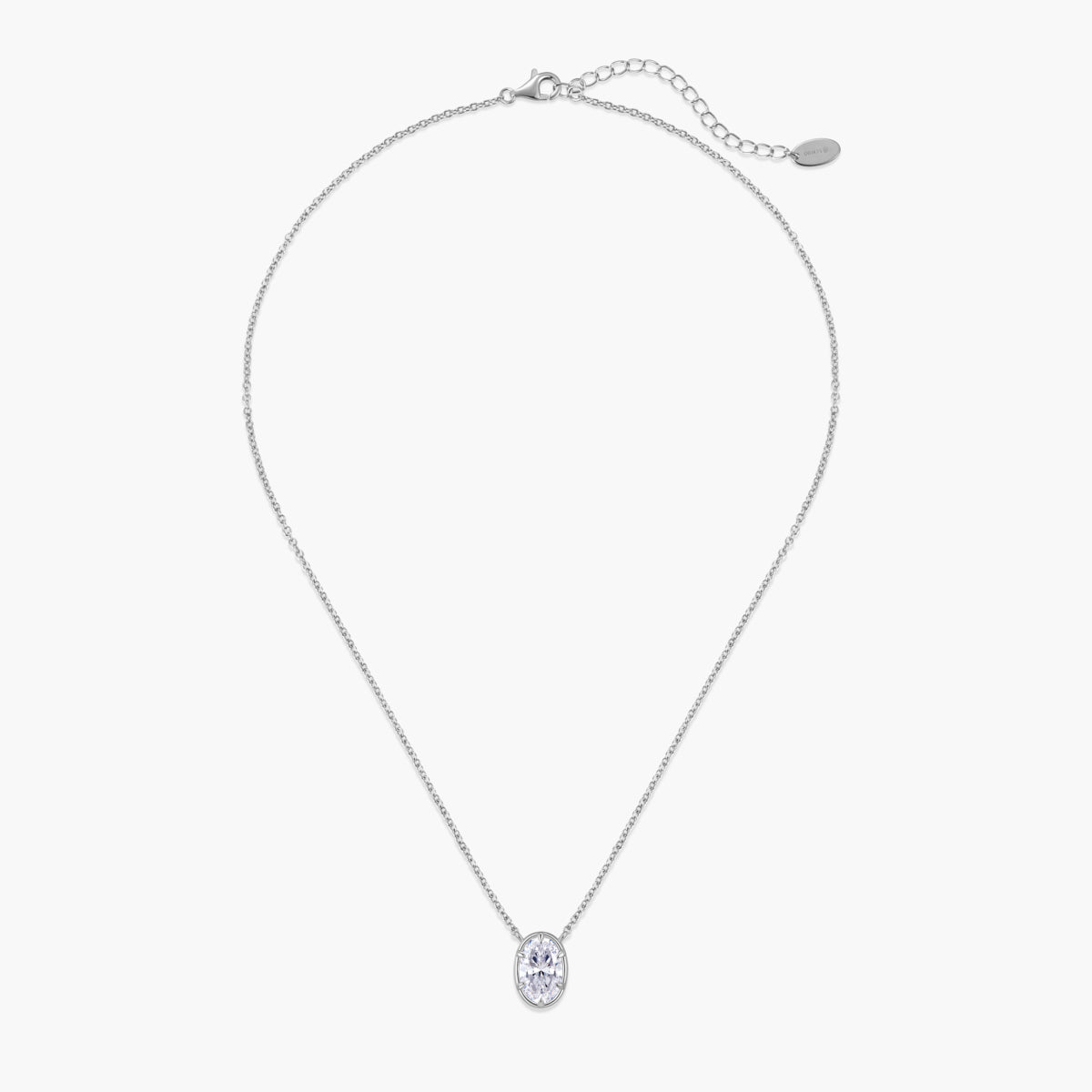 Oval Bezel Pendant Necklace