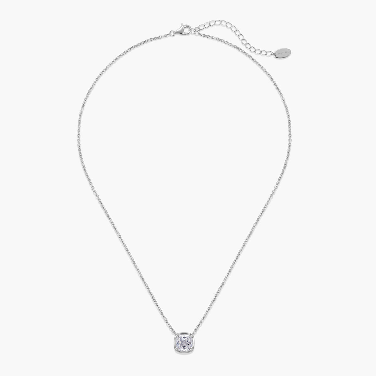 Cushion-Cut Bezel Pendant Necklace