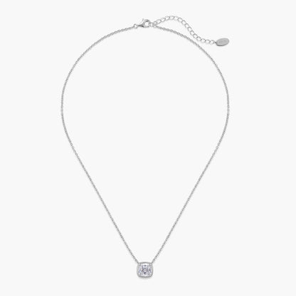 Cushion-Cut Bezel Pendant Necklace