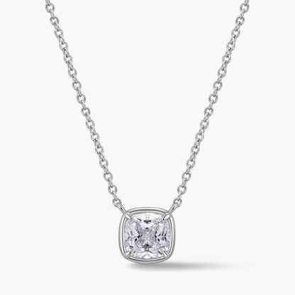 Cushion-Cut Bezel Pendant Necklace