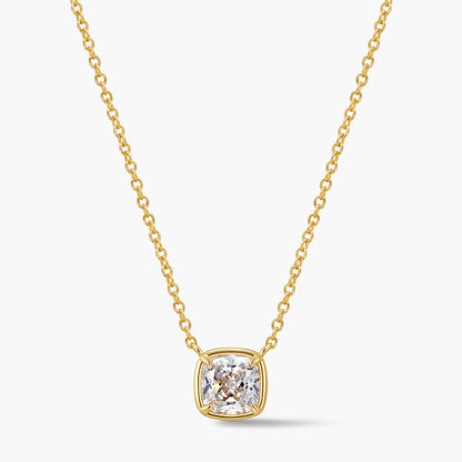 Cushion-Cut Bezel Pendant Necklace