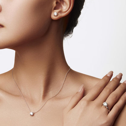 Round Solitaire Necklace (6.5 mm)
