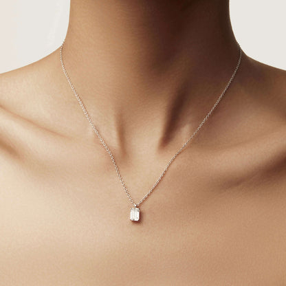 Emerald-Cut Solitaire Necklace