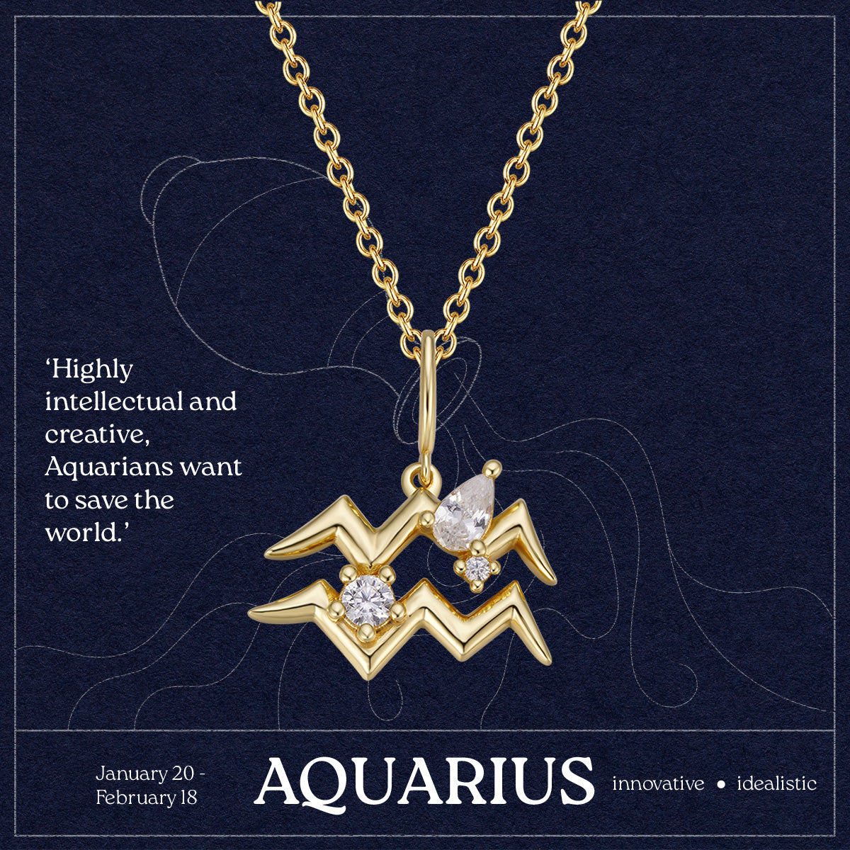 Aquarius Zodiac Necklace