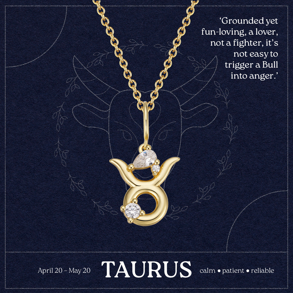 Taurus Zodiac Necklace