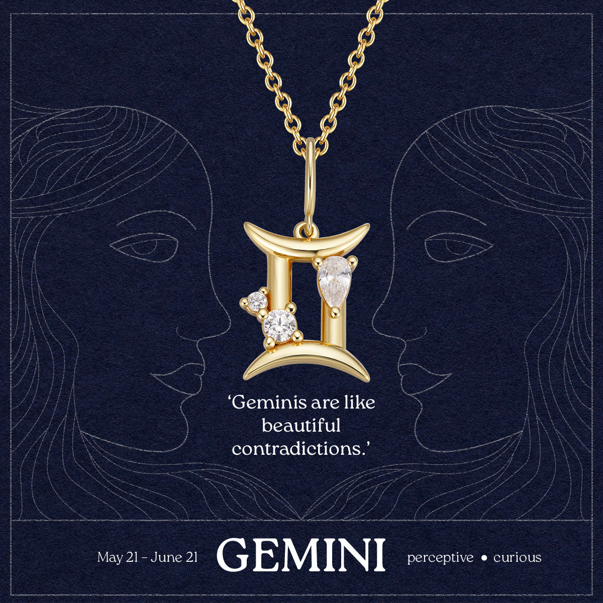 Gemini Zodiac Necklace