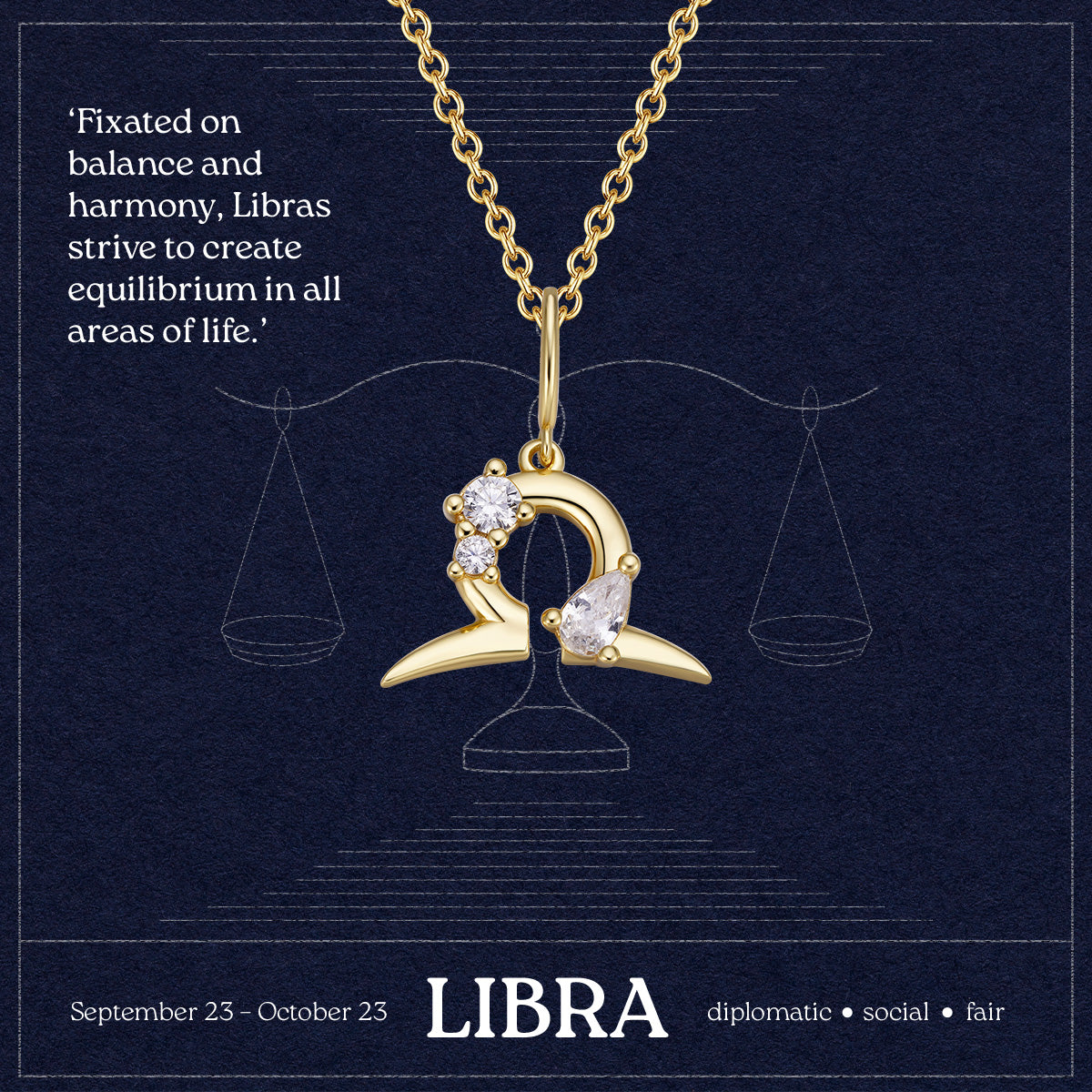 Libra Zodiac Necklace