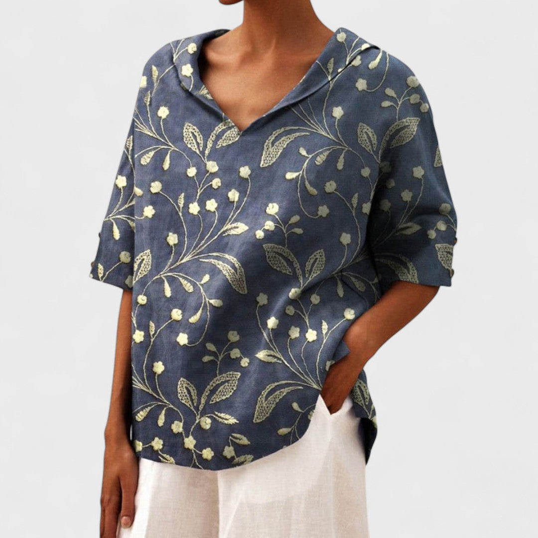 Andrea - Elegante top con scollo a V 