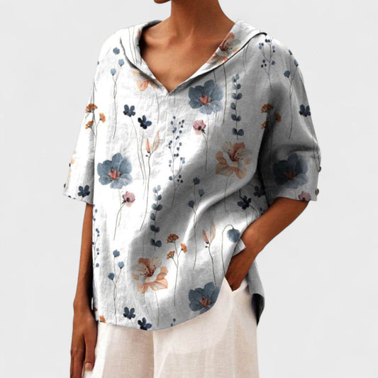 Andrea - Elegante top con scollo a V 