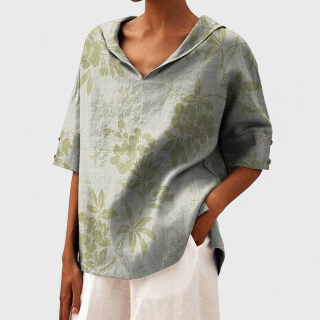Andrea - Elegante top con scollo a V 