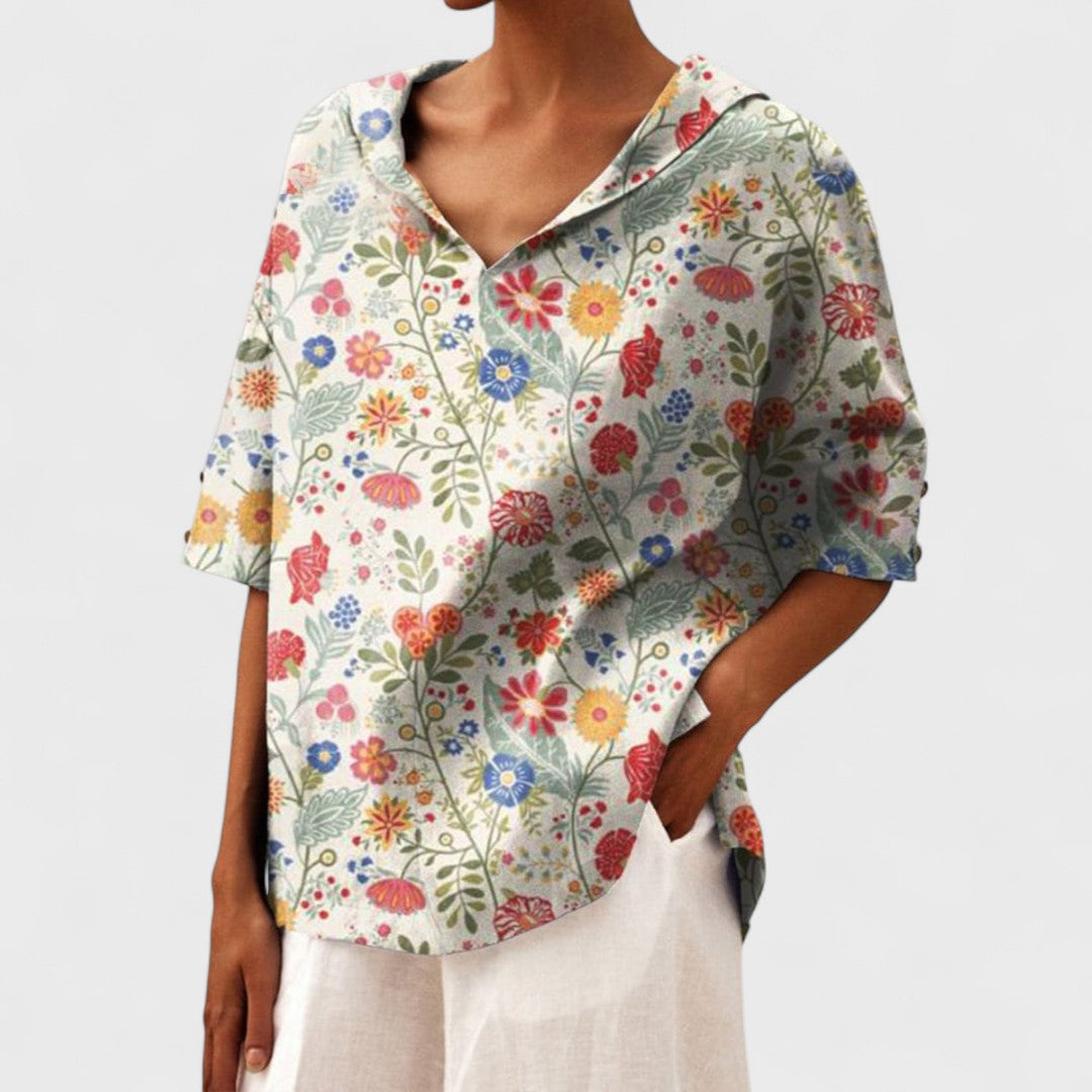 Andrea - Elegante top con scollo a V 