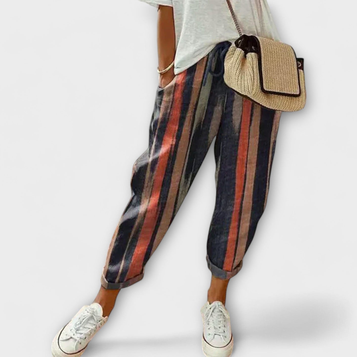 Burga - Pantaloni confortevoli in cotone e lino 