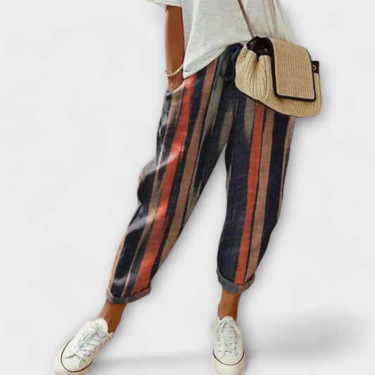 Burga - Pantaloni confortevoli in cotone e lino 