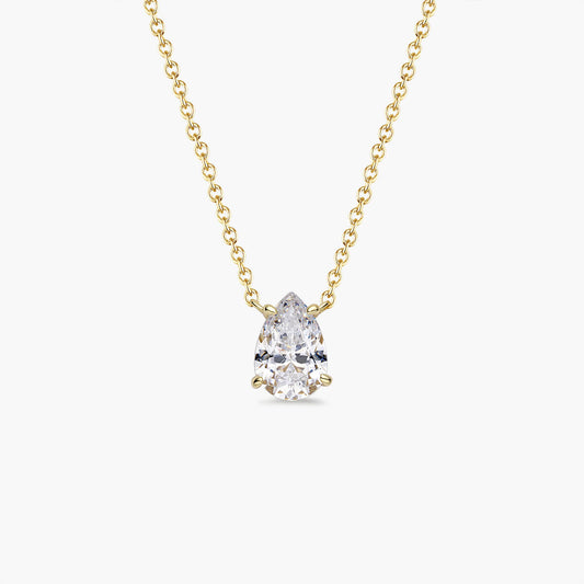 Pear Solitaire Necklace