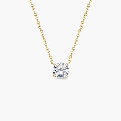 Round Solitaire Necklace (6.5 mm)