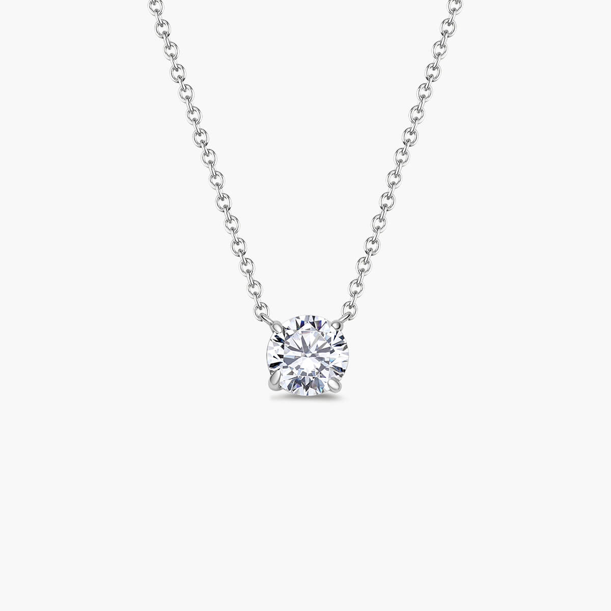 Round Solitaire Necklace (6.5 mm)