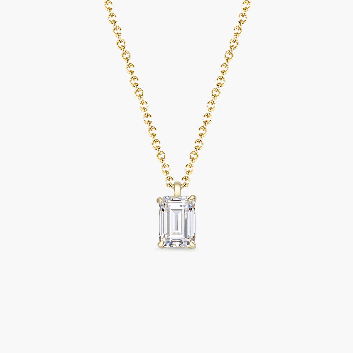 Emerald-Cut Solitaire Necklace