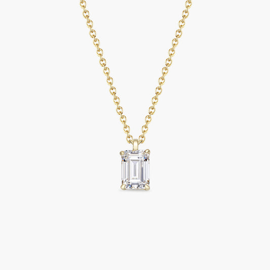 Emerald-Cut Solitaire Necklace