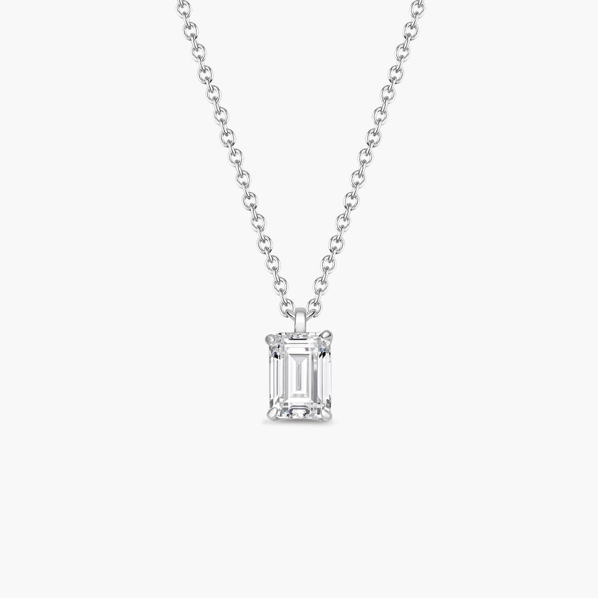 Emerald-Cut Solitaire Necklace