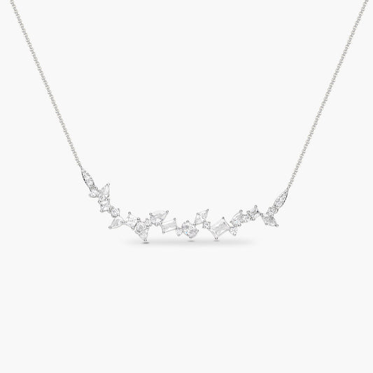 Wide Scattered Crystal Necklace