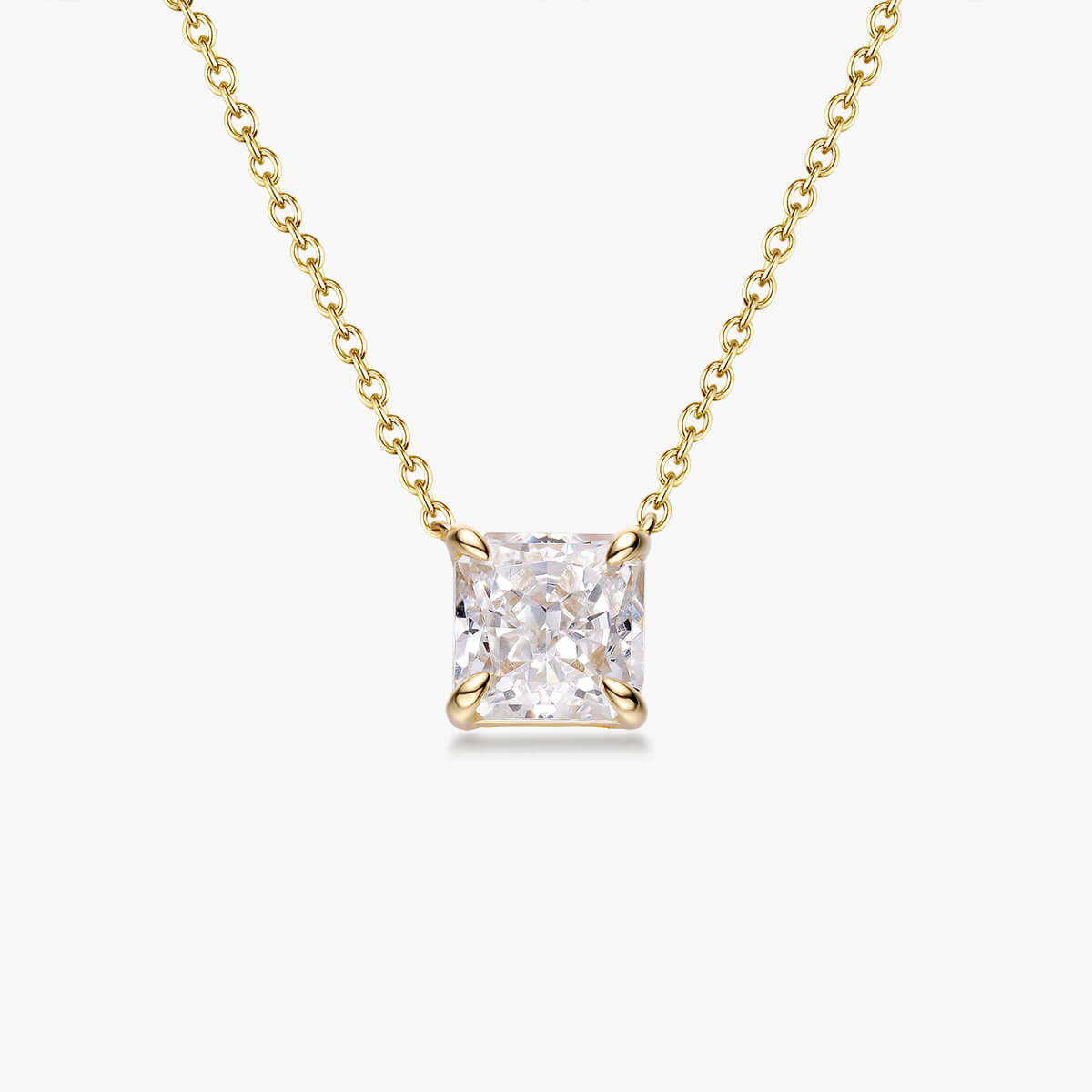 Princess-Cut Pendant Necklace