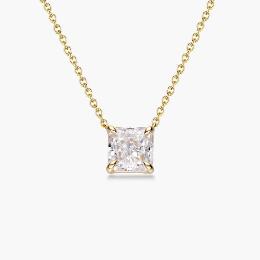 Princess-Cut Pendant Necklace