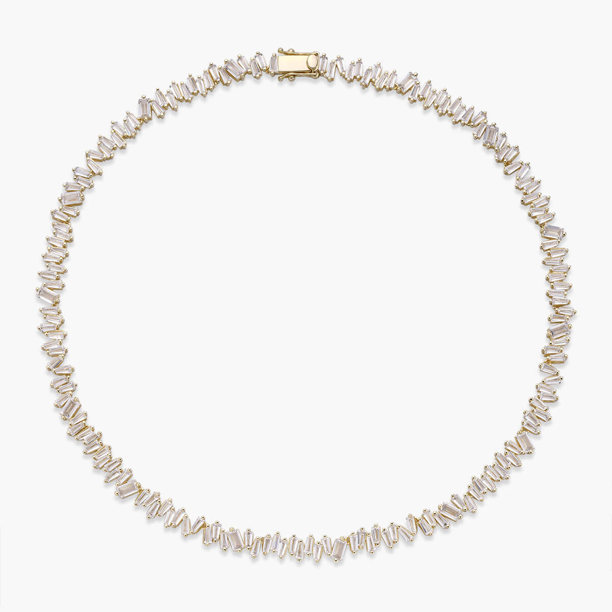 Baguette Scatter Tennis Necklace
