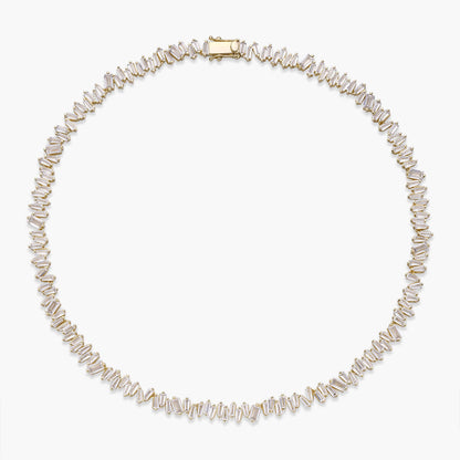 Baguette Scatter Tennis Necklace