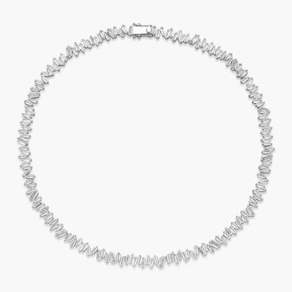 Baguette Scatter Tennis Necklace