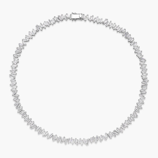 Baguette Scatter Tennis Necklace