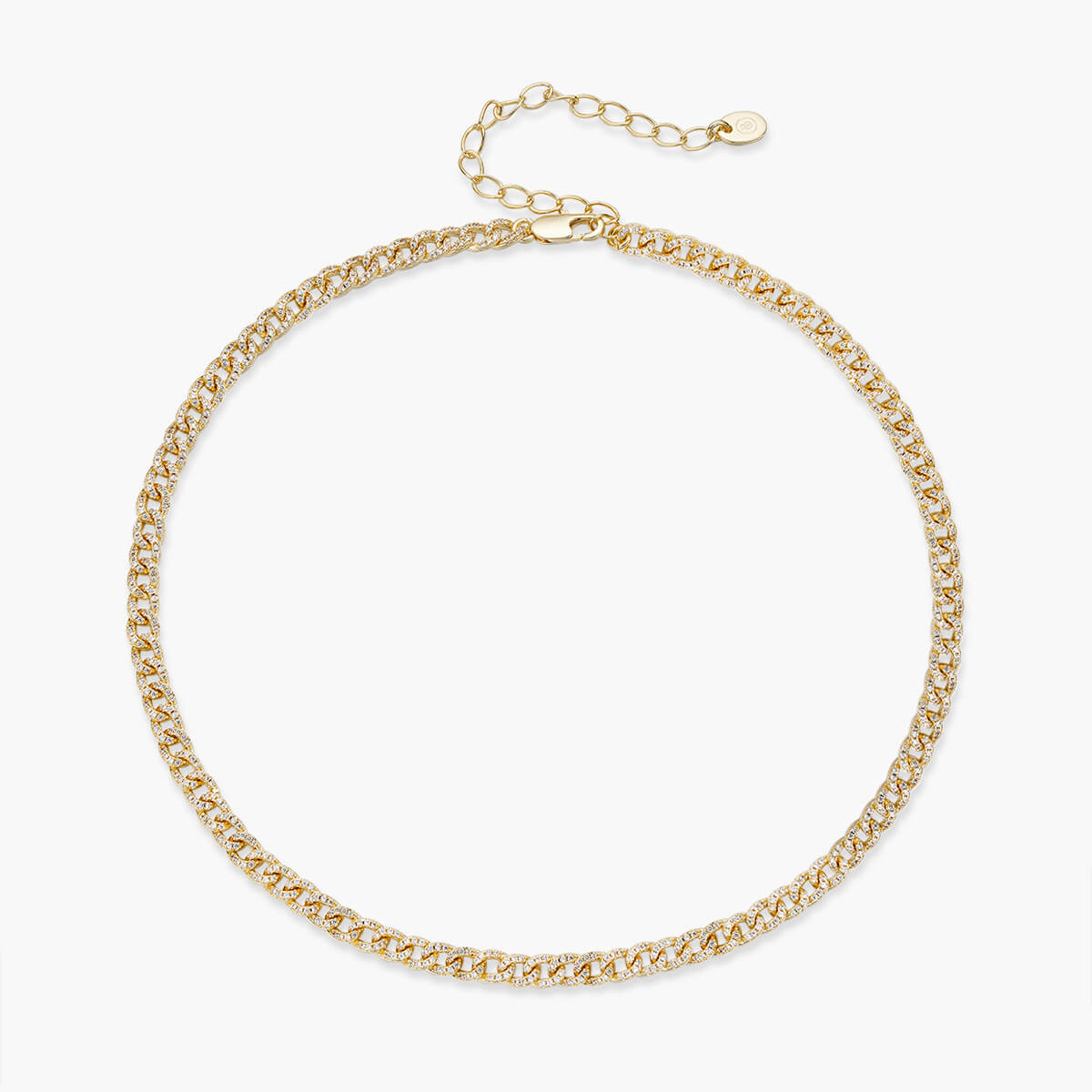 Pavé Mini Curb Chain Necklace