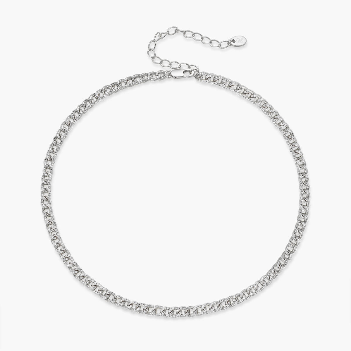 Pavé Mini Curb Chain Necklace