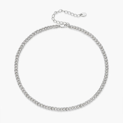 Pavé Mini Curb Chain Necklace