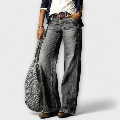 Cess - Pantaloni in Denim con Gamba Larga