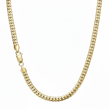 Collana con maglie cubane placcata in oro 14k